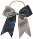 Cheer Ponytail Bow – navy blue white grey