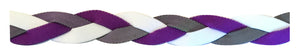Purple, White, Grey braided non slip athletic sports headband