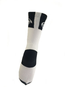 White and Black Crew Socks with Arch support