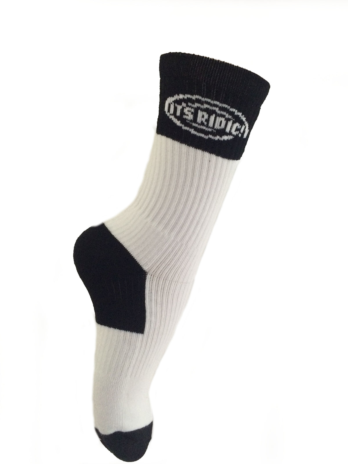 White and Black Crew Socks with Arch support