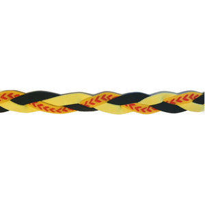 Yellow, Black, Softball Seam braided non slip athletic sports headband