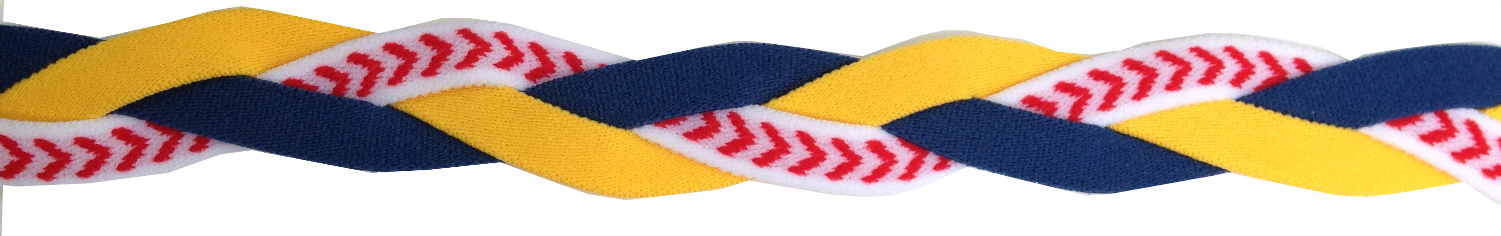 Navy blue yellow and baseball seam headband