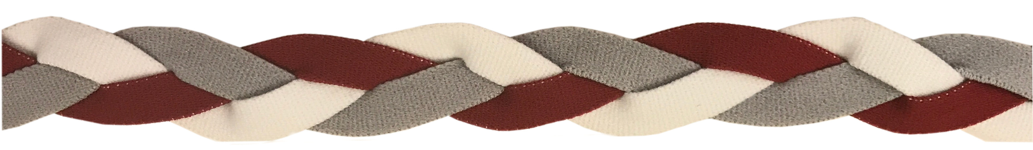 Maroon White and Grey Headband