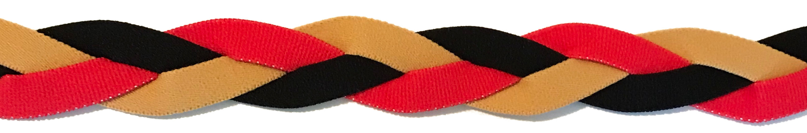 Black, Gold, Red braided non slip athletic sports headband
