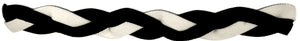 Black and white Non Slip Braided Athletic Sports Headband with silicone grip