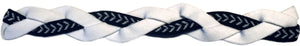 Blue seam, white, white ,Non Slip Braided Athletic Sports Headband with silicone grip