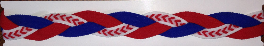 Blue Red and baseball seam headband