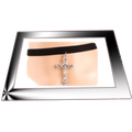 Black Velvet Choker Collar Necklace with Cross