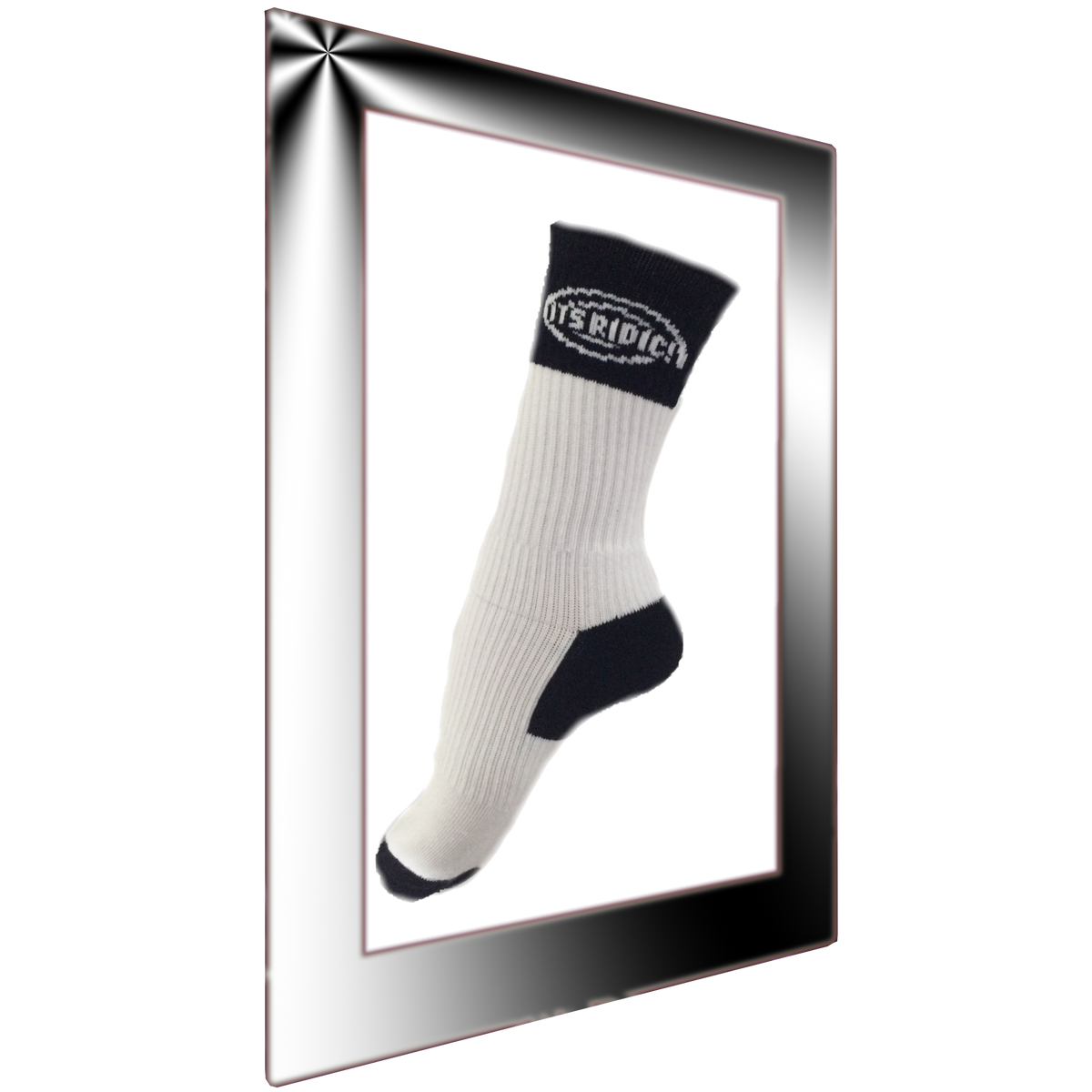 White and Black Crew Socks with Arch support