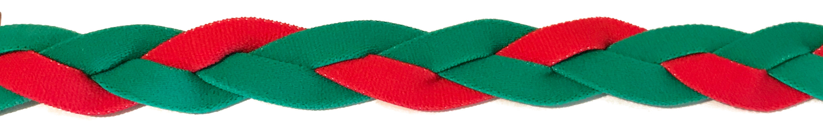Green and Red braided non slip athletic sports headband