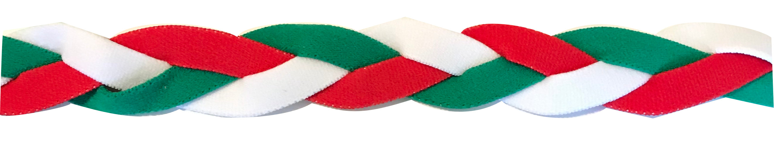 Green, White, and Red braided non slip athletic sports headband