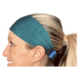 Royal Blue / Teal Sweat Absorbing Stretch Athletic Sports Headband