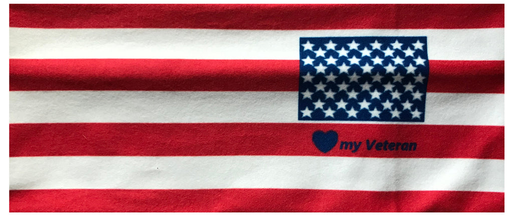 Womens red, white, and blue biker bandanas “Love my Veteran” Riding / Workout Headband