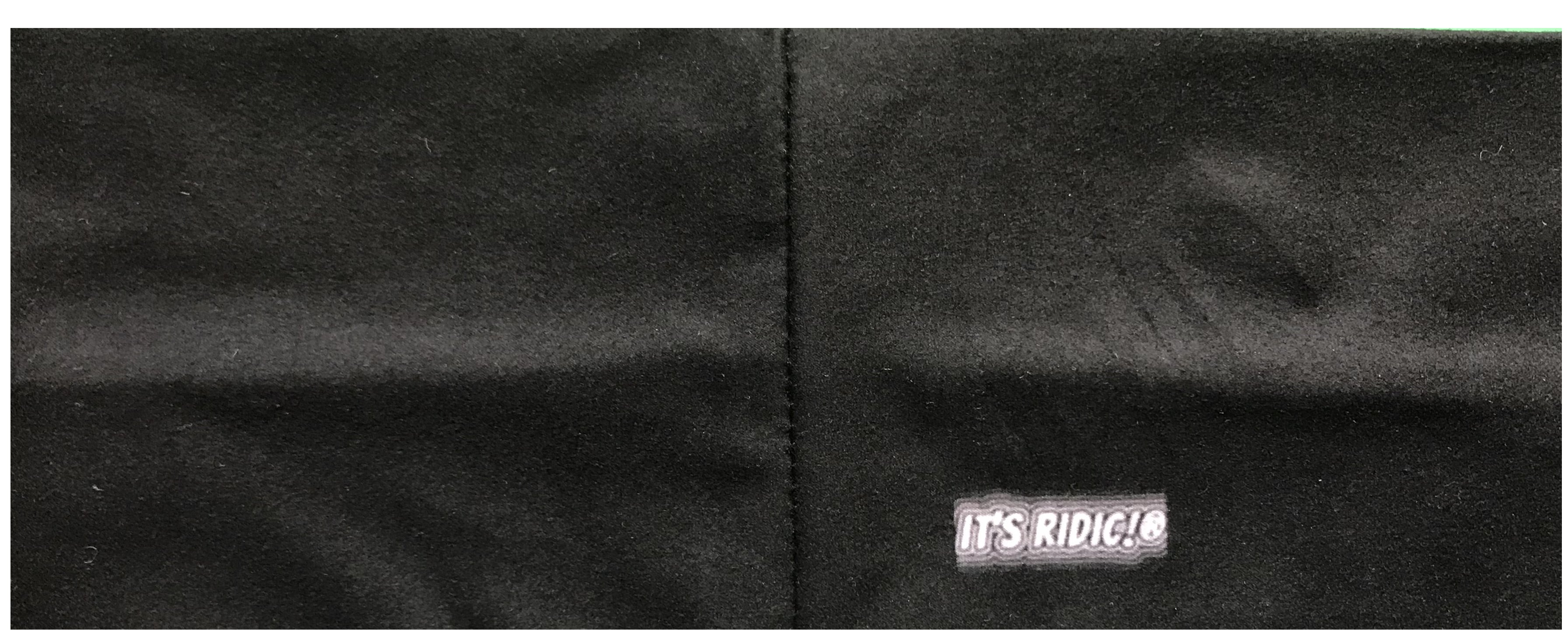Back of Womens biker bandanas displaying a runner & “Dedication” 