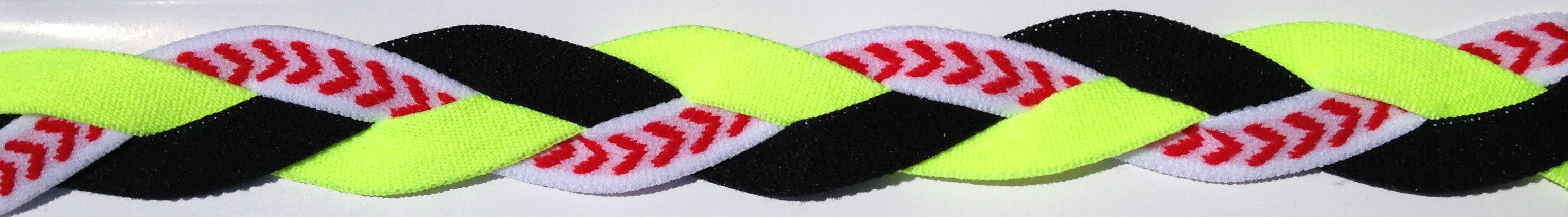 Black Neon Yellow and baseball seam headband
