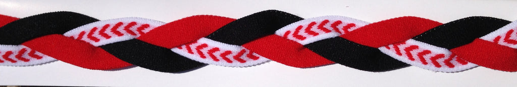 Red Black and baseball seam Headband