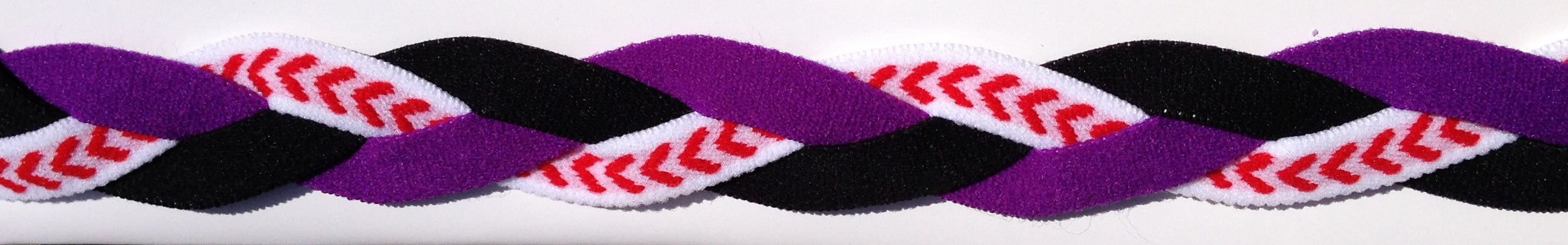 Black Purple and baseball seam headband