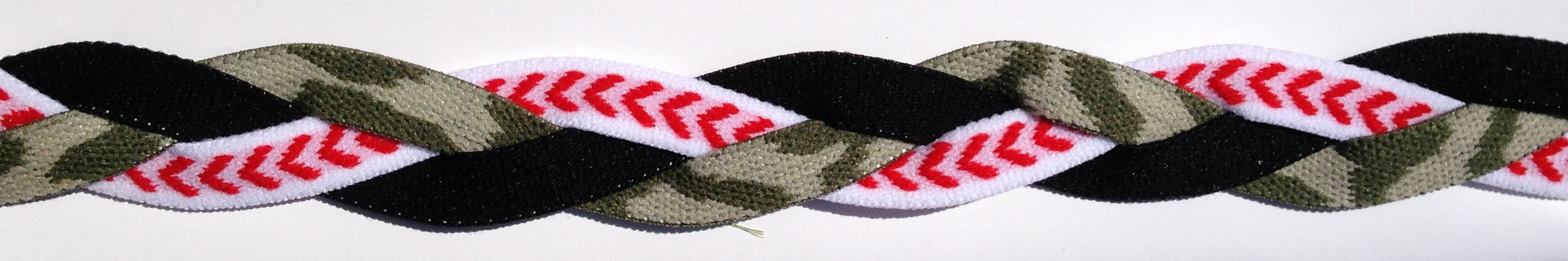 Black baseball seam and military pattern headband
