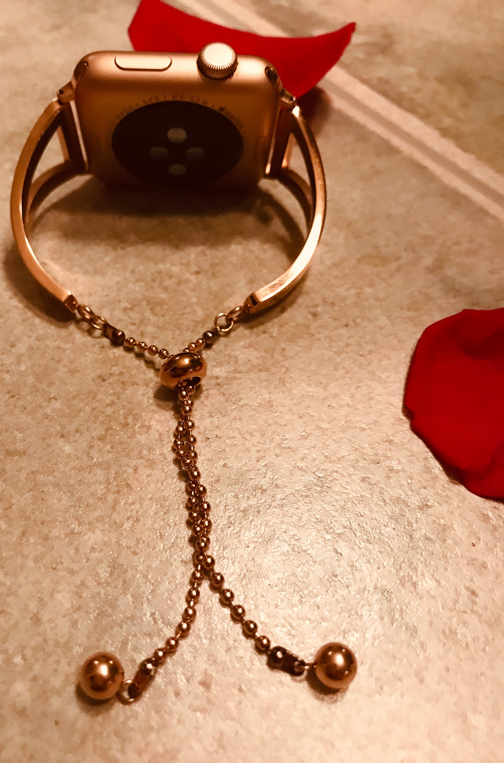 Adjustable dressy bangle cuff bracelet - compatible with Apple watch Band 42mm. - for those fancy dinner dates.