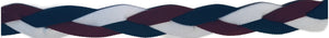Maroon, navy blue, white Non Slip Braided Athletic Sports Headband with silicone grip