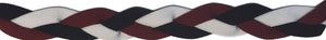 Maroon, White, and Black Non Slip Braided Athletic Sports Headband with silicone grip