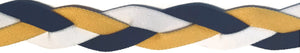 Navy blue, Yellow, and White Non Slip Braided Athletic Sports Headband with silicone grip
