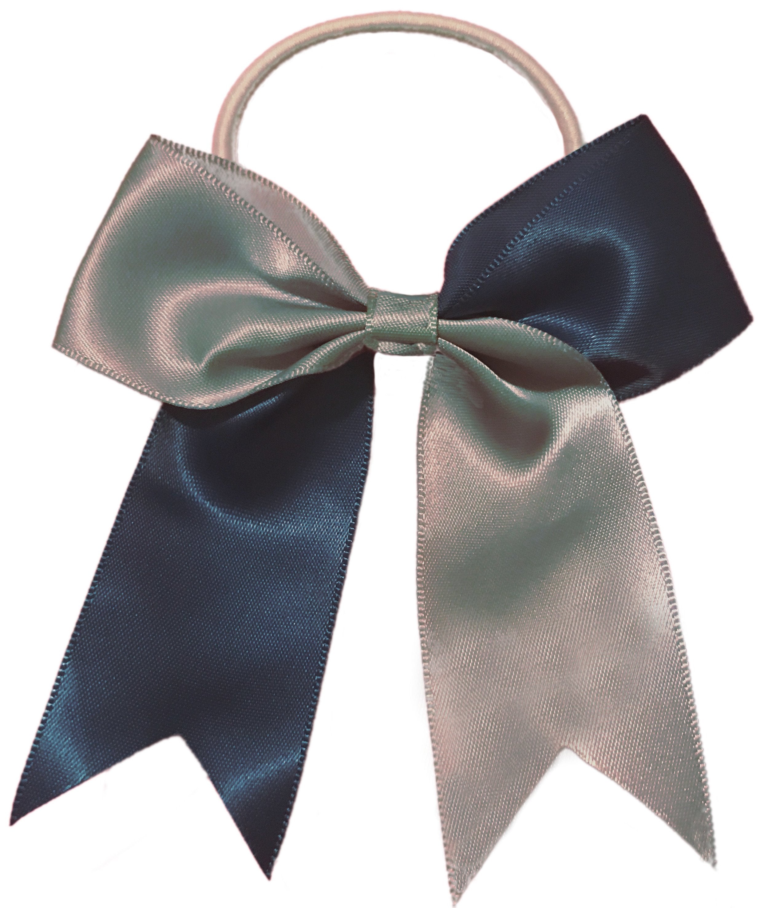 Cheer Ponytail Bow – navy blue white grey
