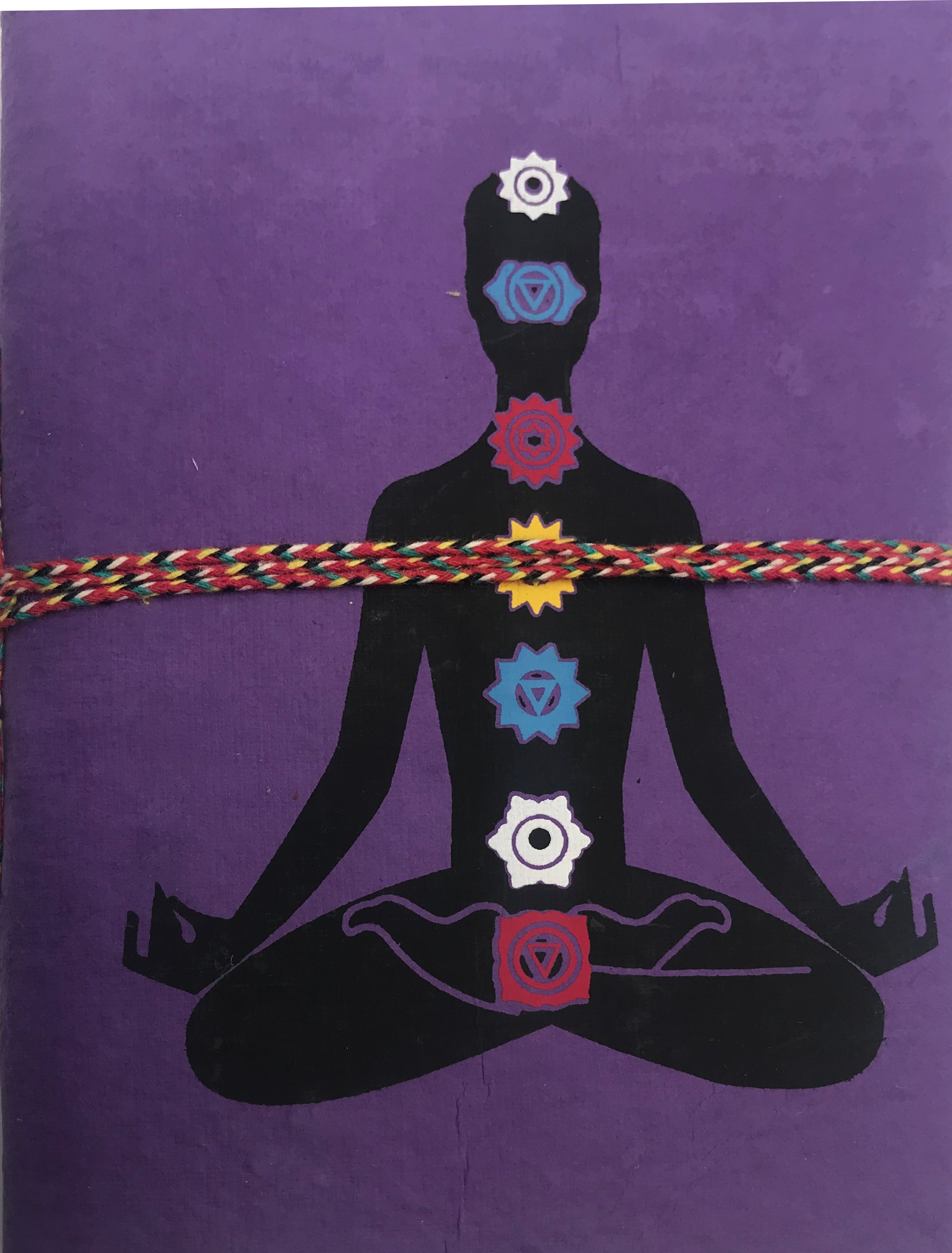 Chakra Journal Made from 100% Recycled Writing Paper. Daily Notebook, Art Sketchbook or Travel Diary for Men & Women