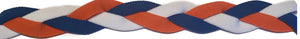 Royal Blue, Orange, and White Non Slip Braided Athletic Sports Headband with silicone grip