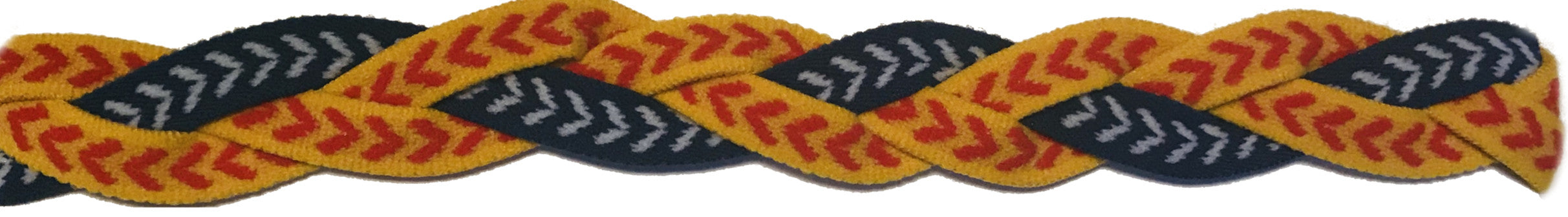 Mixed Softball Seams and Navy Blue Seams Non Slip Braided Athletic Sports Headband with silicone grip