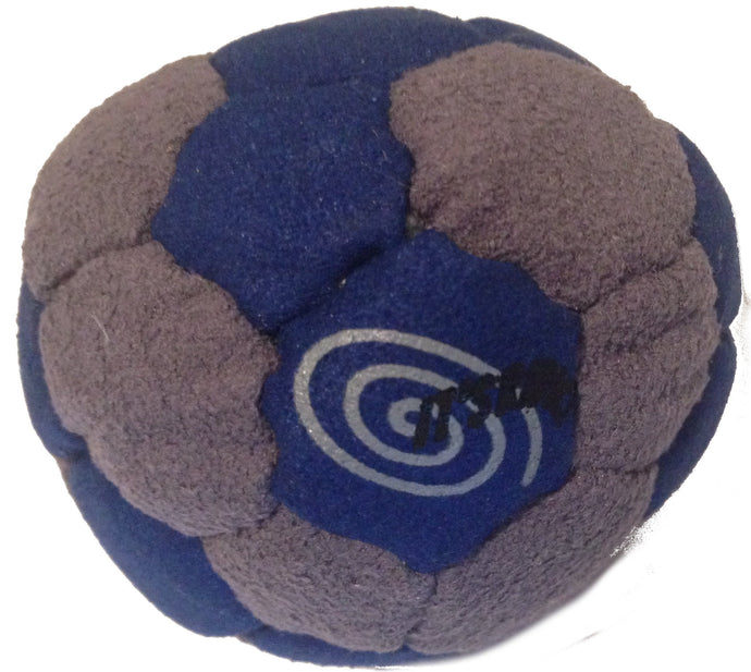 Grey and Blue 32-panel pellet Hacky Sack