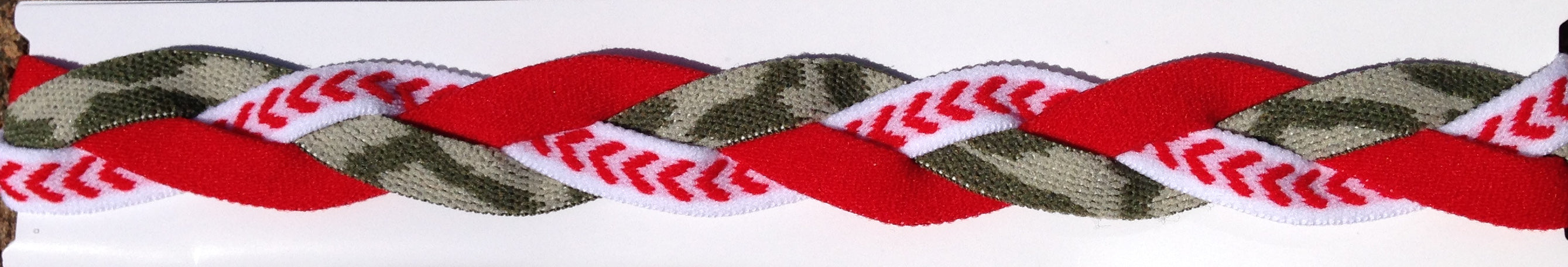 Red baseball seam and military pattern headband