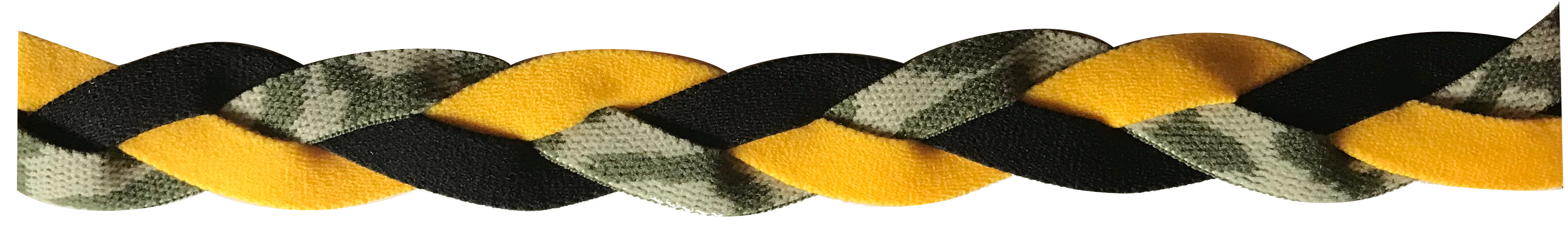 It's Ridic Camouflage, Yellow, Black braided non slip athletic sports headband