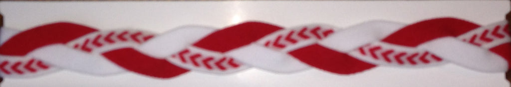 Red white and baseball seam headband