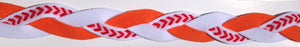 White orange and baseball seam headband